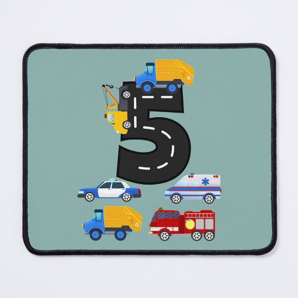 Item preview, 5th Birthday Boys Fire Truck Police Car 5 Year Old designed and sold by Studio520.