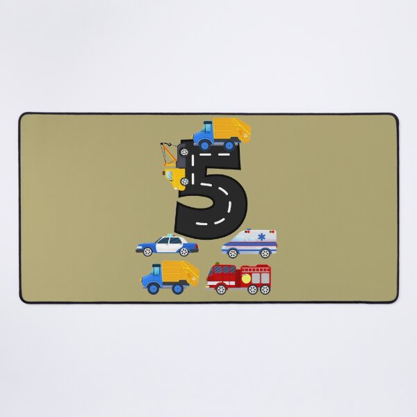 Item preview, 5th Birthday Boys Fire Truck Police Car  5 Year Old designed and sold by Studio520.
