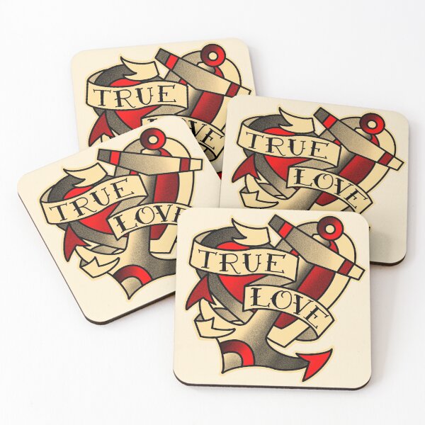 Item preview, True love , anchor and heart with traditional  tattoo style banner designed and sold by weilertsen.