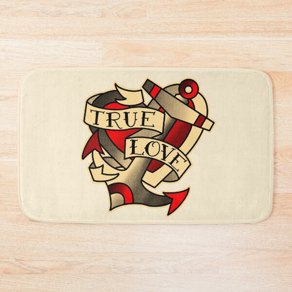 Item preview, True love , anchor and heart with traditional  tattoo style banner designed and sold by weilertsen.