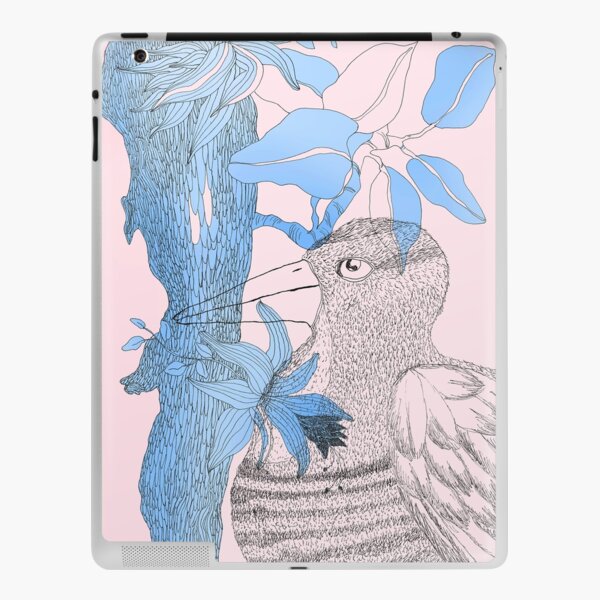 Bird in blue and pink iPad Skin