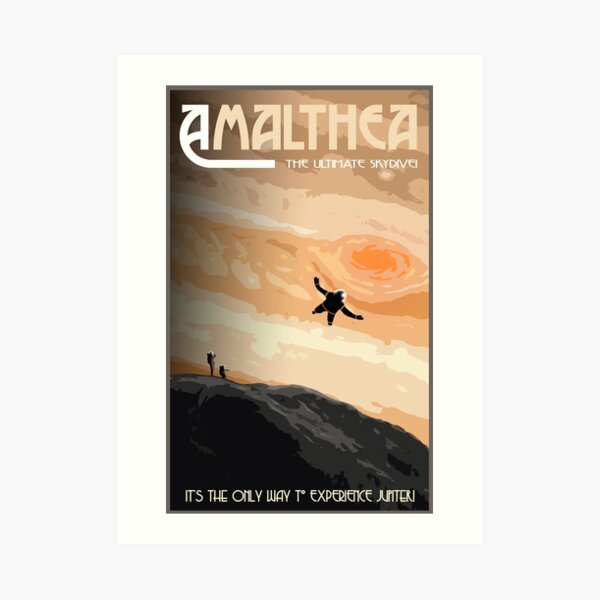 Space Travel Poster - Skydive Amalthea Art Print