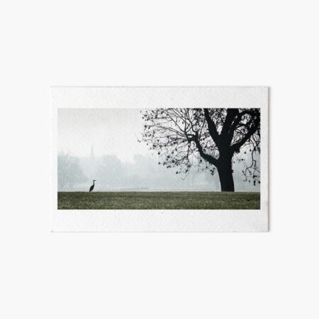 Heron on Westbridge Park Art Board Print