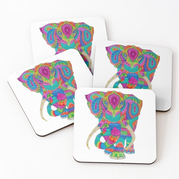 Item preview, Colorful Elephant Collage print designed and sold by nexusstore.