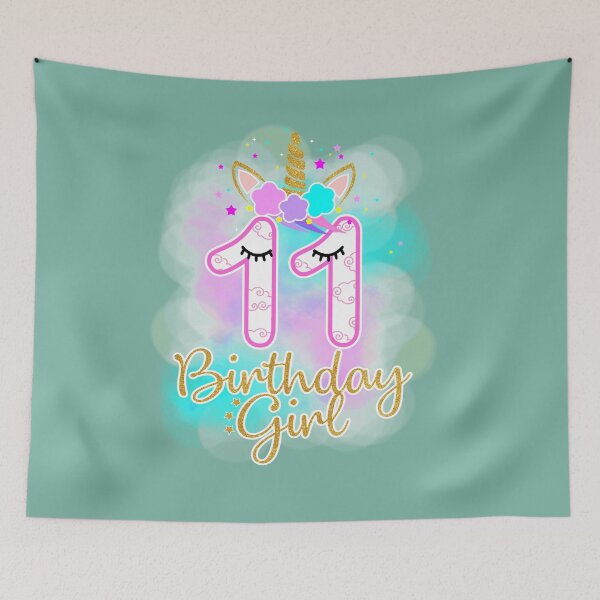 Item preview, 11th Unicorn Birthday girl eleven years old party designed and sold by Studio520.