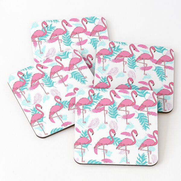 Item preview, flamingos leaves and feathers designed and sold by bohemedesign.