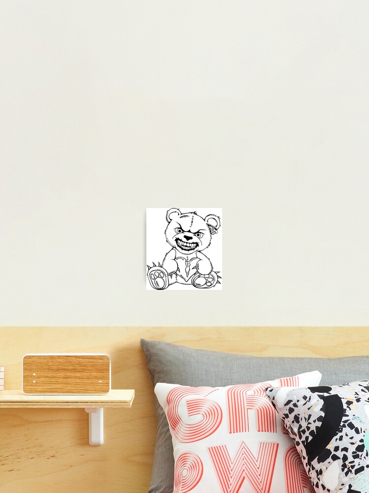 Silhouette of a torn sewn up teddy bear with a broken heart in its paws  Sticker for Sale by Tsvet04ek