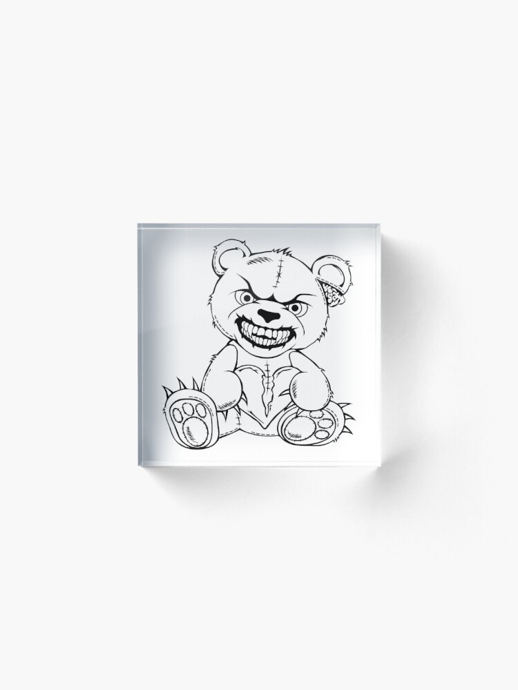 Silhouette of a torn sewn up teddy bear with a broken heart in its paws  Sticker for Sale by Tsvet04ek
