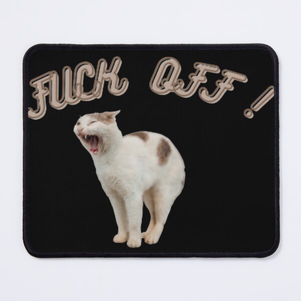 Item preview, Funny rude cat shouting Feck Off angry kitty shouting kitten designed and sold by LeBreab.