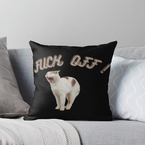 Item preview, Funny rude cat shouting Feck Off angry kitty shouting kitten designed and sold by LeBreab.