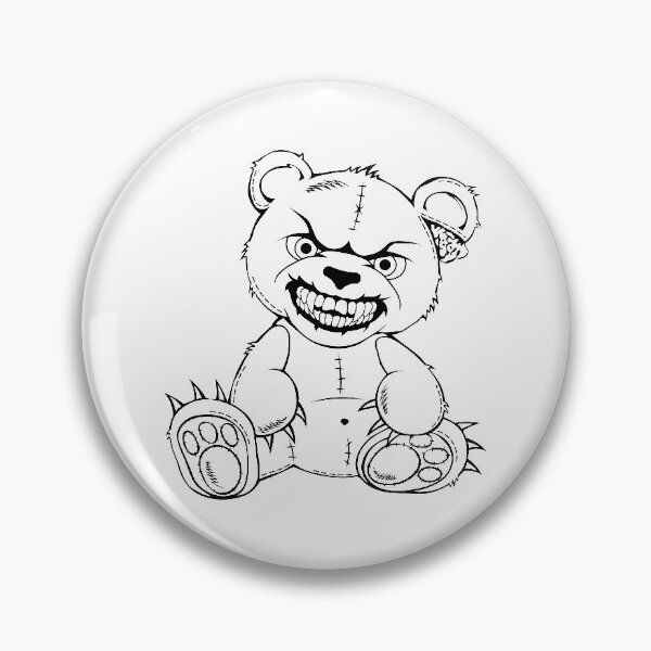 Item preview, Silhouette of a torn sewn-up teddy bear with a toothy smile designed and sold by Tsvet04ek.