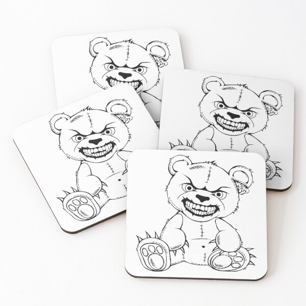 Item preview, Silhouette of a torn sewn-up teddy bear with a toothy smile designed and sold by Tsvet04ek.