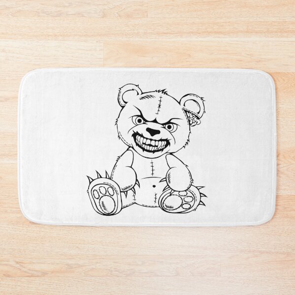 Item preview, Silhouette of a torn sewn-up teddy bear with a toothy smile designed and sold by Tsvet04ek.