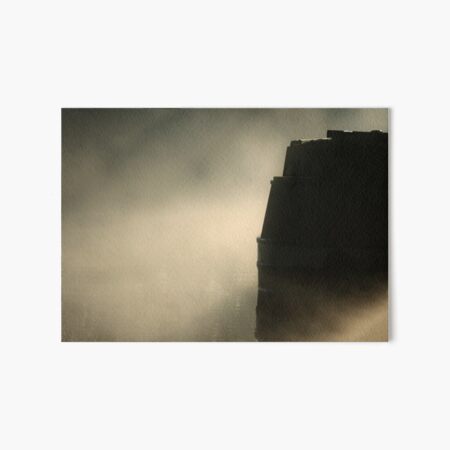 Narrowboat Silhouette and Mist Art Board Print