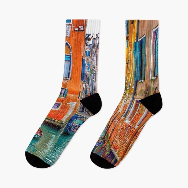 Artikelvorschau, Venedig-Kanal, Gondaleer, buntes Venedig Italien, hinterer Kanal von Venedig, Italien entworfen und verkauft von Nostrathomas66.