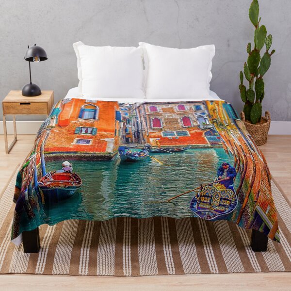 Item preview, Venice canal, gondaleers, colorful Venice Italy, back canal of Venice, Italy designed and sold by Nostrathomas66.