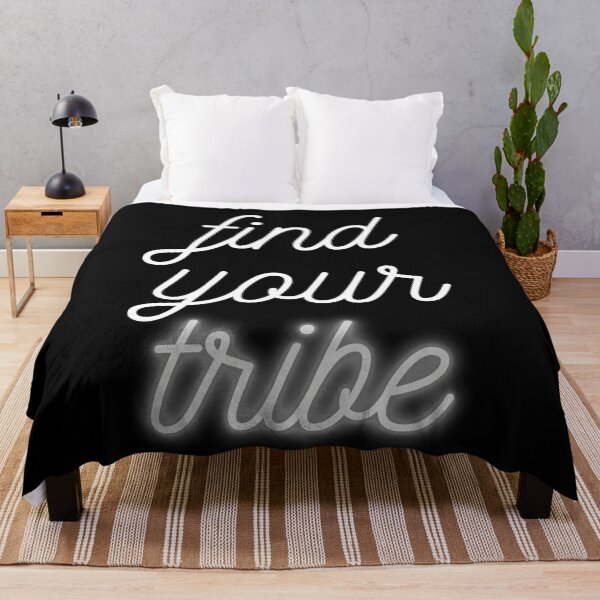 Item preview, Find your tribe. Text only design. White, grey letters, lower case, script. designed and sold by JellyBeenzz.