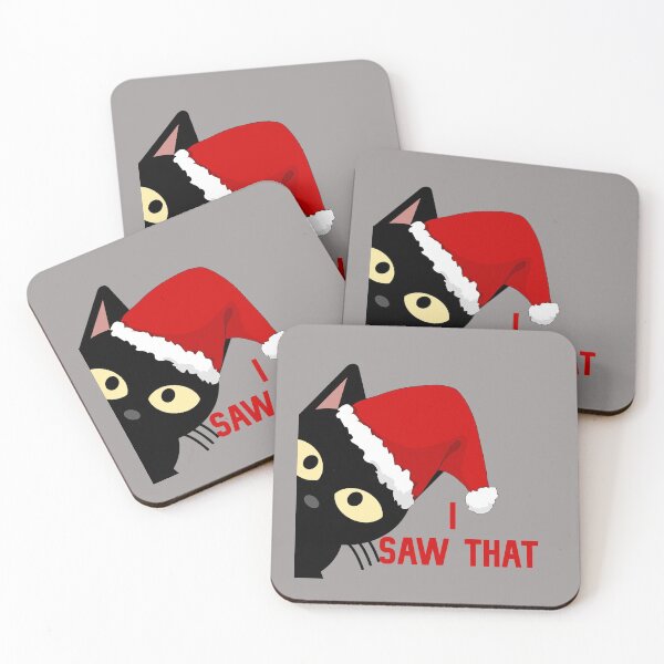 Item preview, Black Cat Peeking Christmas, I Saw That designed and sold by DiensDesign.