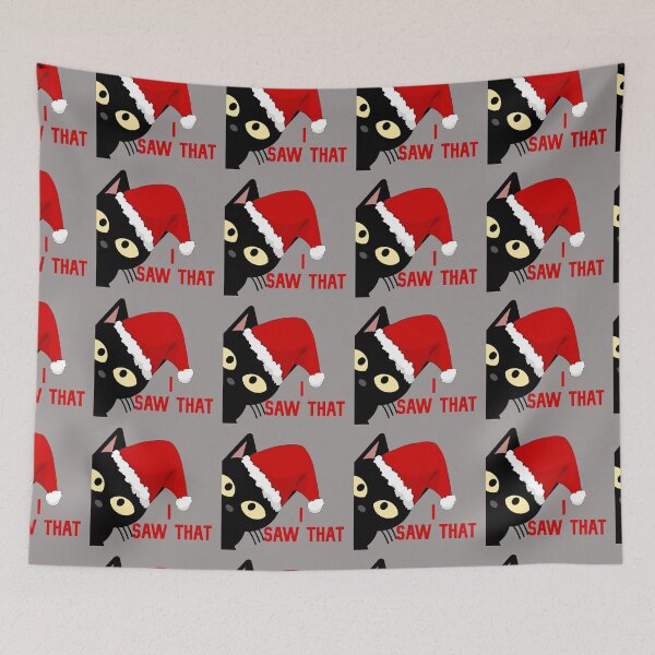 Item preview, Black Cat Peeking Christmas, I Saw That designed and sold by DiensDesign.