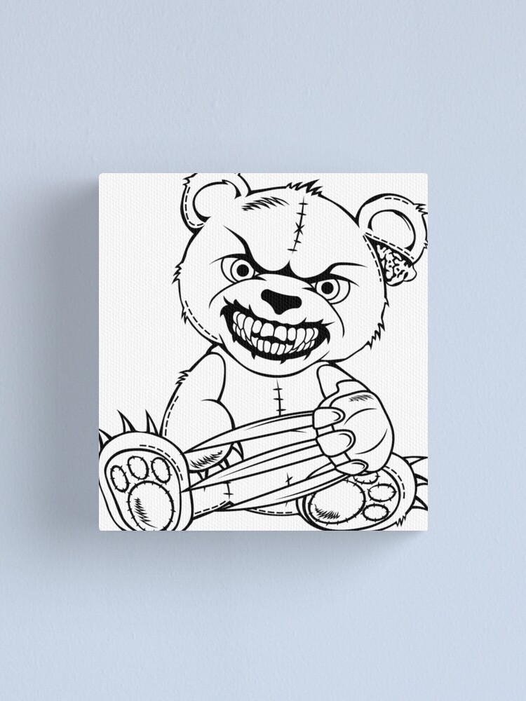 Silhouette Of A Torn Wired Teddy Bear With A Toothy Smile With Knives  Freddy Krueger, Wolverine Bear Kids T-Shirt