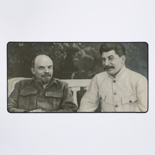 Heavily #retouched #photograph of #Stalin and #Lenin Desk Mat