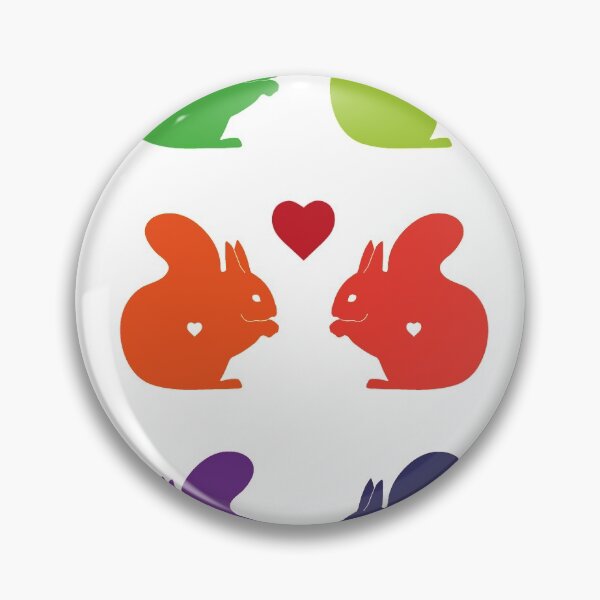 Item preview, Colorful love squirrels with hearts designed and sold by un-artiges.