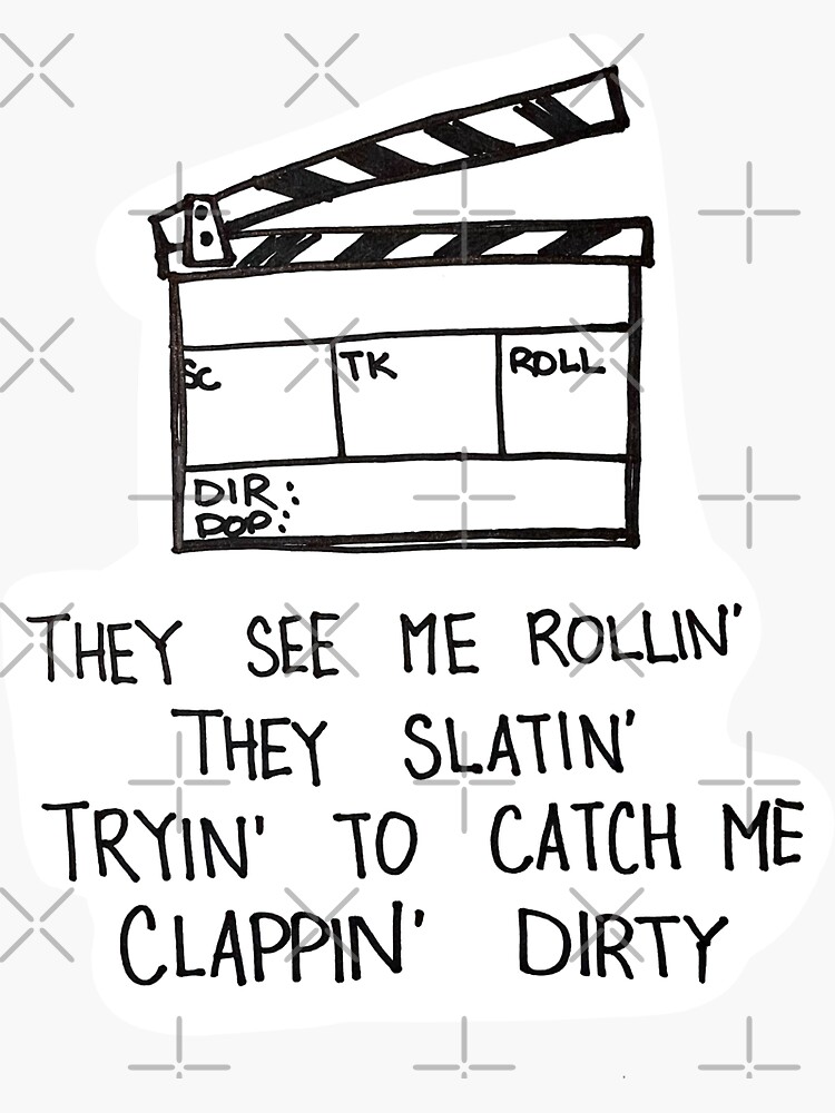 Thumbnail 3 of 3, Sticker, Camera Assistant slate pun designed and sold by mindlessdoodles.