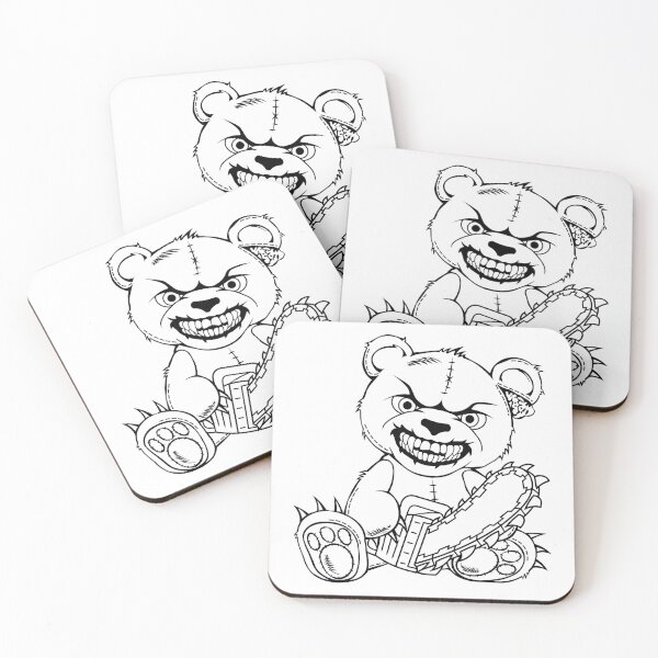 Item preview, Silhouette of a torn wired teddy bear with a toothy smile with a chainsaw designed and sold by Tsvet04ek.