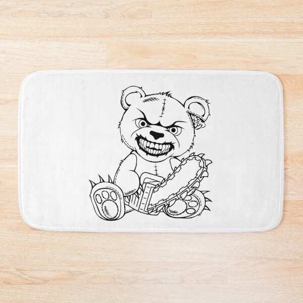 Item preview, Silhouette of a torn wired teddy bear with a toothy smile with a chainsaw designed and sold by Tsvet04ek.