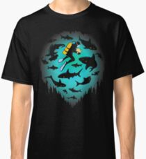 Screwed | Funny Shark and Diver Illustration Classic T-Shirt