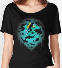 Screwed | Funny Shark and Diver Illustration Women's Relaxed Fit T-Shirt