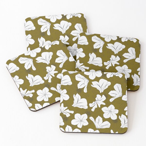 Item preview, minimalistic seamless floral pattern designed and sold by smokin-prints.