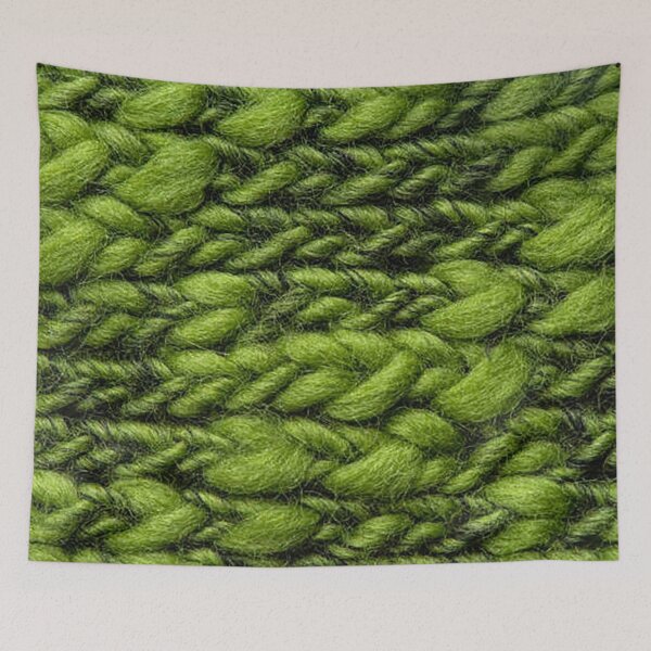 Item preview, Green wool yarn knit woven fabric, pattern  designed and sold by Nostrathomas66.