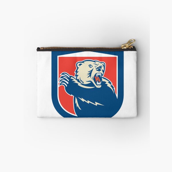 Item preview, Grizzly Bear Swiping Paw Shield Retro designed and sold by patrimonio.