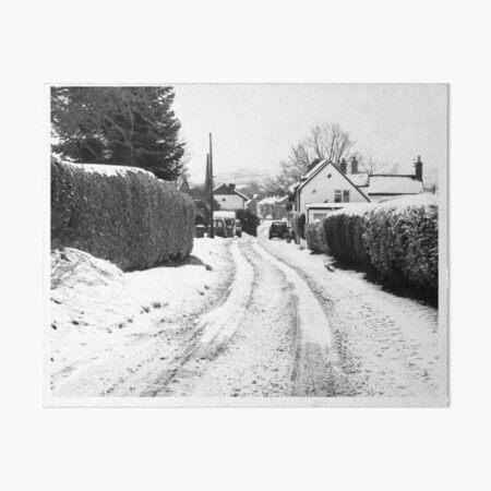 Old Road in the Snow Art Board Print