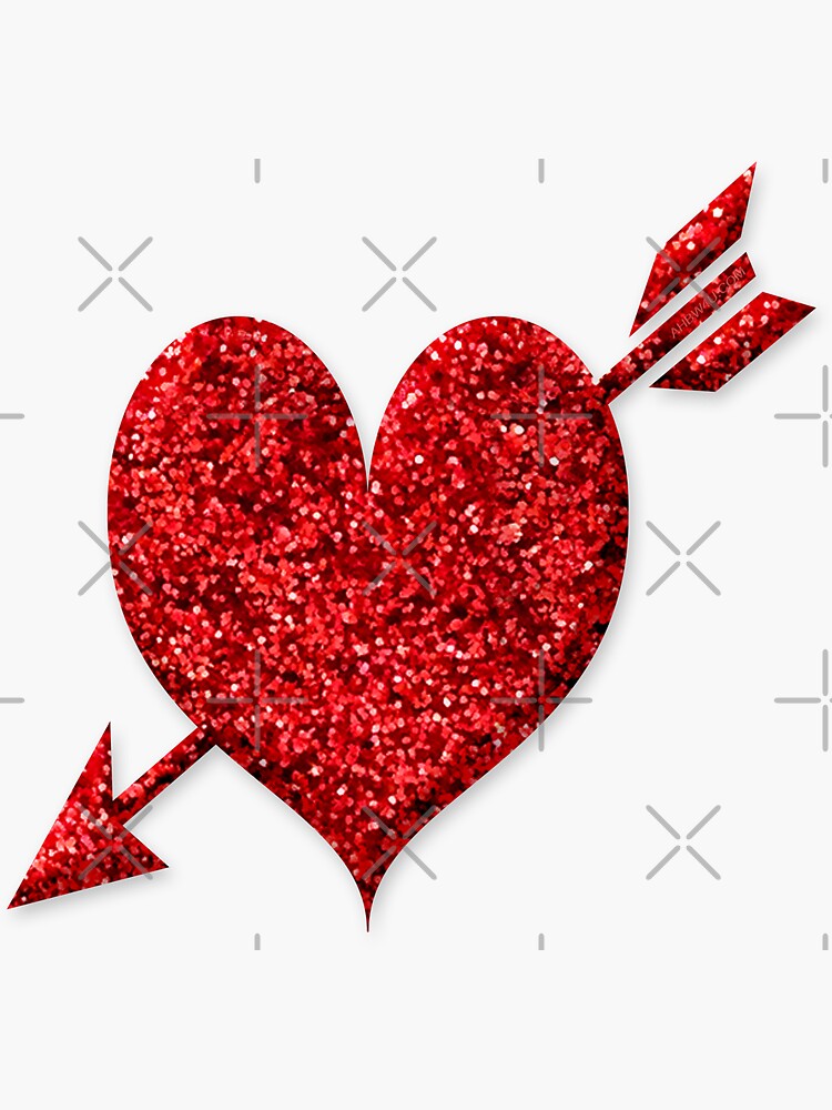 Red Glitter Love Arrow 2 the Heart by PartnersInTrust