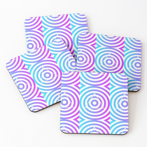 Item preview, Neon bright pink blue and white Illuminati style print designed and sold by DemonicGloom.