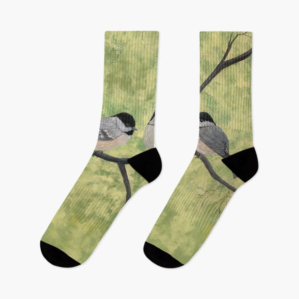 Item preview, Three cute chickadees sitting in a tree designed and sold by Diane Hunter Art.