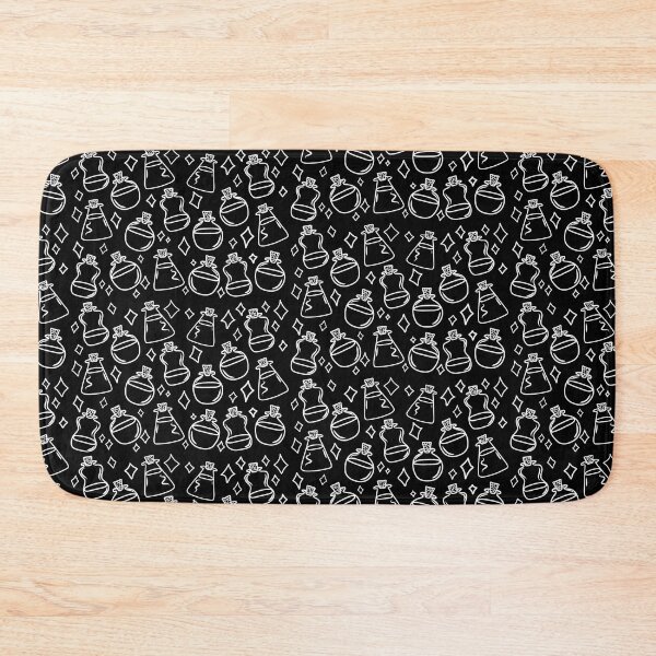 Witchy Spell Jar/Potion Bottle Pattern Bath Mat