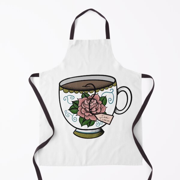 Item preview, Rose tea cup - traditional tattoo designed and sold by morganbethdraws.