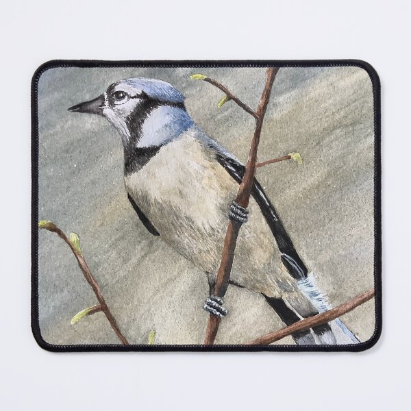 Item preview, Blue jay bird sitting in a tree designed and sold by Diane Hunter Art.