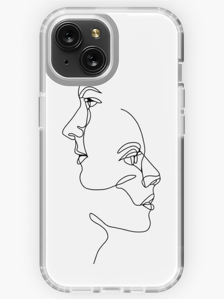 Abstract face line art print