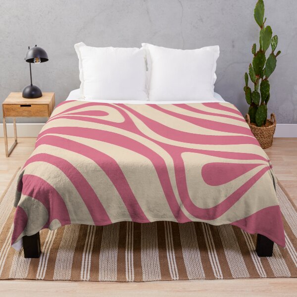 Item preview, New Groove Retro Swirl Abstract Pattern in Thulian Pink and Beige designed and sold by kierkegaard.
