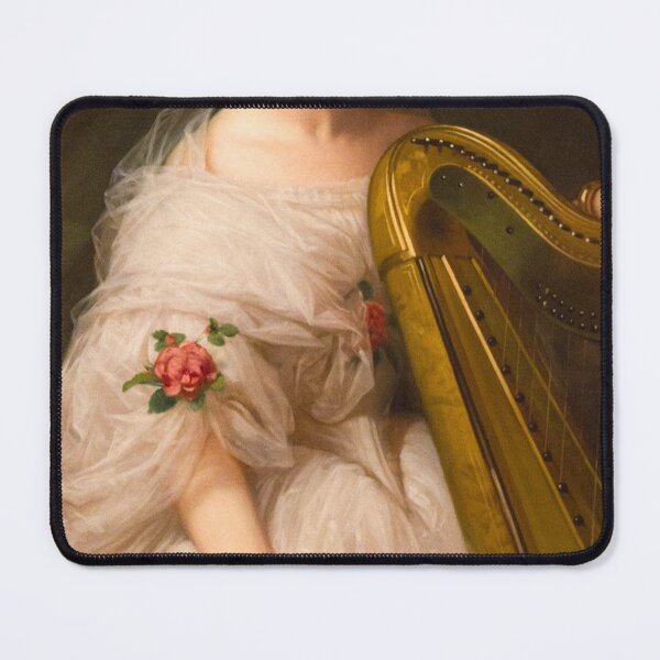 Item preview, Woman With Harp and Roses on her Dress Renaissance Painting  designed and sold by Bellathewilde.