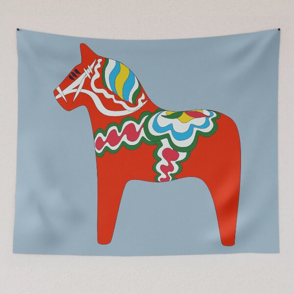 Item preview, Painted wooden Swedish horse designed and sold by EngineerGoC.