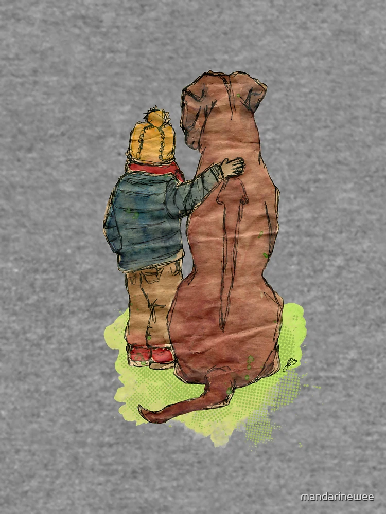 Thumbnail 6 of 6, Lightweight Sweatshirt, Friendship - Boy with Rhodesian Ridgeback designed and sold by mandarinewee.
