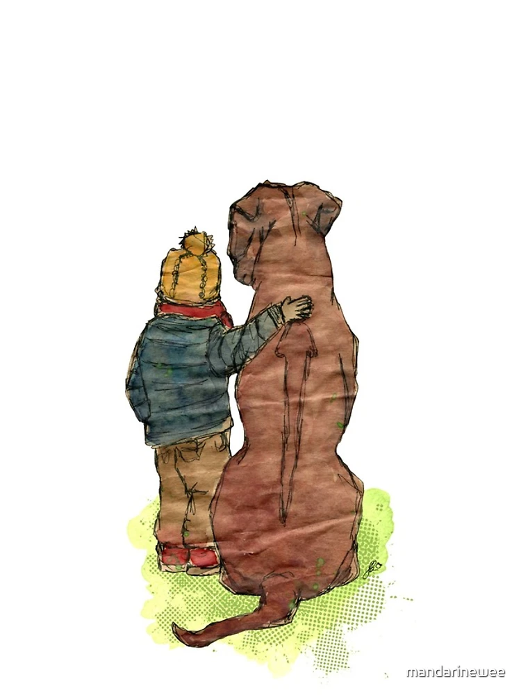 Thumbnail 4 of 4, iPhone Case, Friendship - Boy with Rhodesian Ridgeback designed and sold by mandarinewee.