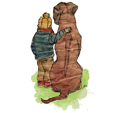 Artwork thumbnail, Friendship - Boy with Rhodesian Ridgeback by mandarinewee