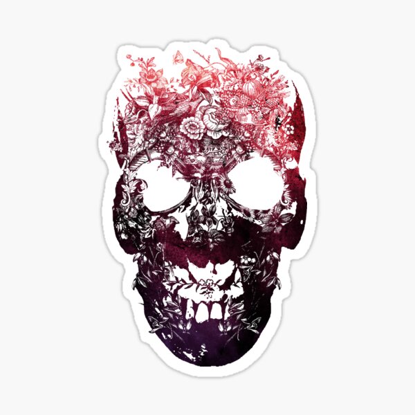 Floral Skull Sticker