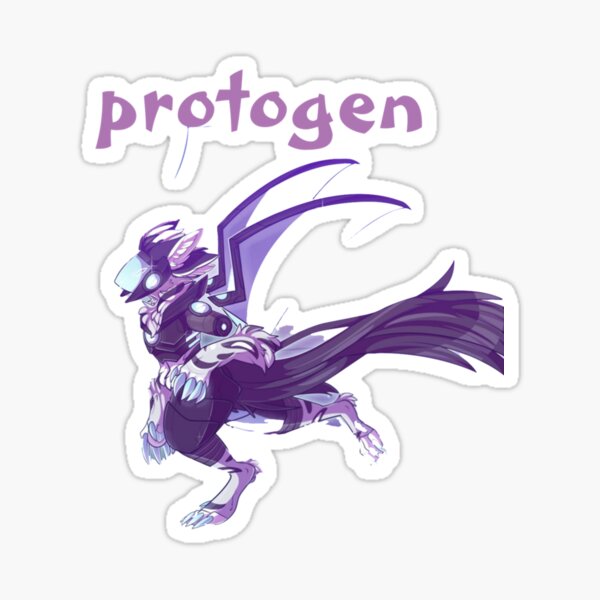 Purple Grumpy Protogen - I'm not a toaster Sticker by Mr-Lemur